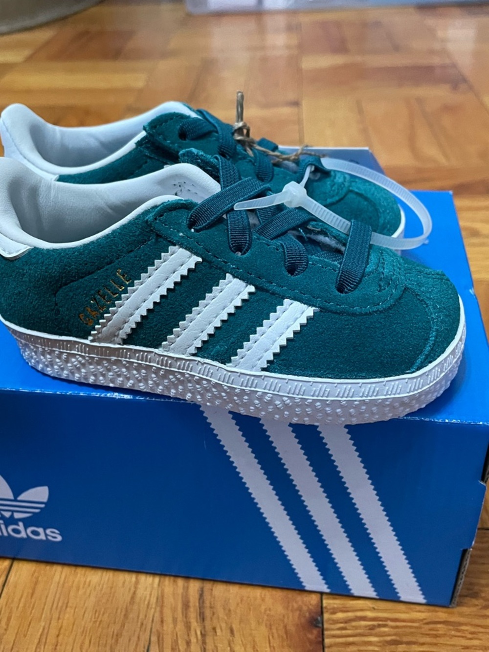 adidas Baby Gazelle Suede Sneakers - Teal & White